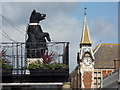 SY9287 : Wareham: the Black Bear and the Town Hall clock by Chris Downer