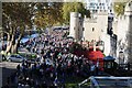 TQ3380 : People viewing the poppies at the Tower of London by Philip Halling