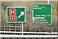 J3776 : "Hospital" direction sign, Sydenham bypass, Belfast (November 2014) by Albert Bridge