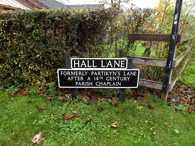 Hall Lane sign