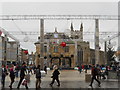 TL1998 : Cathedral Square, Peterborough, prepares for Christmas by Paul Bryan