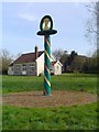 TM1383 : Burston village sign and the Strike School by Adrian S Pye