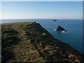 SW8476 : Dinas Head: northern edge of the headland by Chris Downer