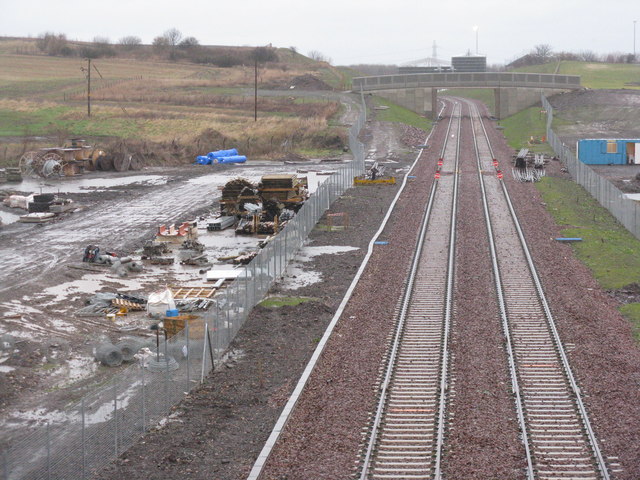 Looking north from the Shawfair Bridge