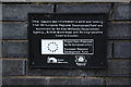 SK5779 : Commemorative panel on the towpath by Alan Murray-Rust