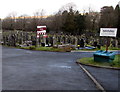 SN9804 : Warning notice near the entrance to Aberdare Cemetery by Jaggery