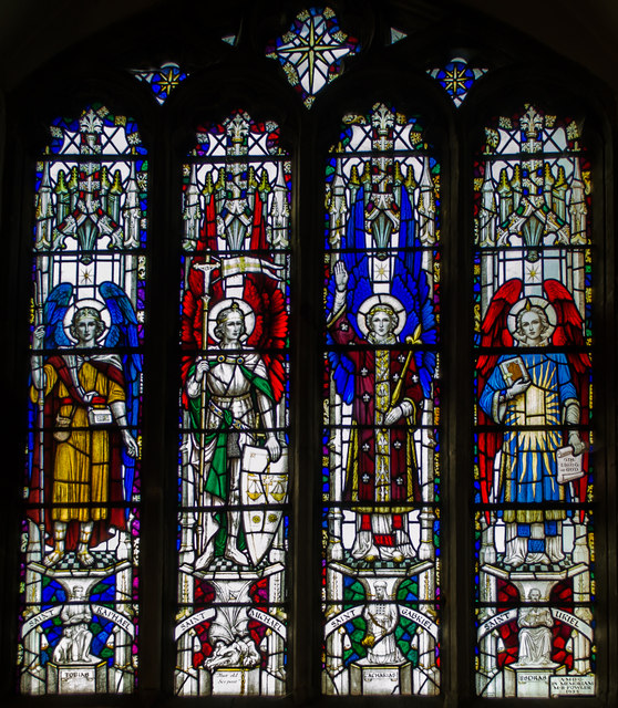 Stained glass window, All Saints' church, Stamford