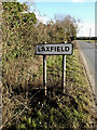 TM2872 : Laxfield Village Name sign by Geographer