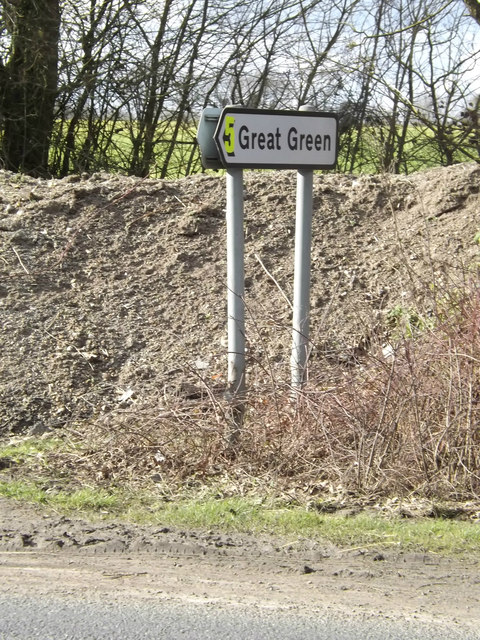 Roadsign on the A143 Bury Road