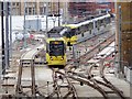 SJ8498 : Tram Approaching Victoria by David Dixon