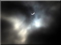 NY9369 : Partial eclipse of sun, St Oswald's Church, Heavenfield by Andrew Curtis