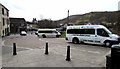 SS8594 : Minibuses outside the Station Hotel,  Caerau by Jaggery