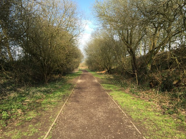 Audley: path along former railway trackbed