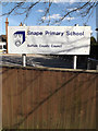 TM3958 : Snape Primary School sign by Geographer