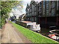 TQ2482 : Buddha Barge - canal boat on Paddington Arm, Grand Union Canal by David Hawgood