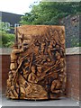 ST3188 : Wooden sculpture, Stow Hill, Newport (2) by Robin Drayton