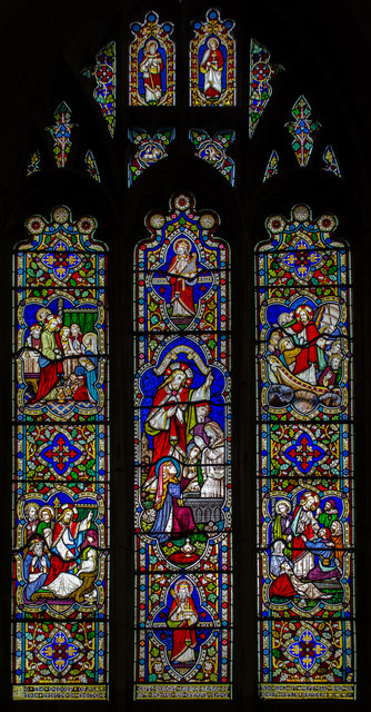 Stained glass window, St Denys' church, Sleaford