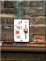 TM3877 : Track Datum Plate at Halesworth Railway Station by Geographer