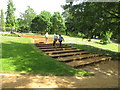 SU9770 : Wide stepped path, Savill Garden by David Hawgood