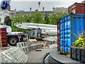 SJ8498 : Removing the Ferris Wheel from Piccadilly Gardens by David Dixon