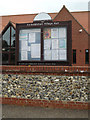 TM0081 : Garboldisham Village Hall Notice Board by Geographer