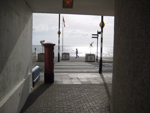 Walking along Aberystwyth seafront