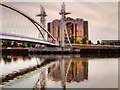 SJ8097 : The Lowry Bridge and Quay West by David Dixon