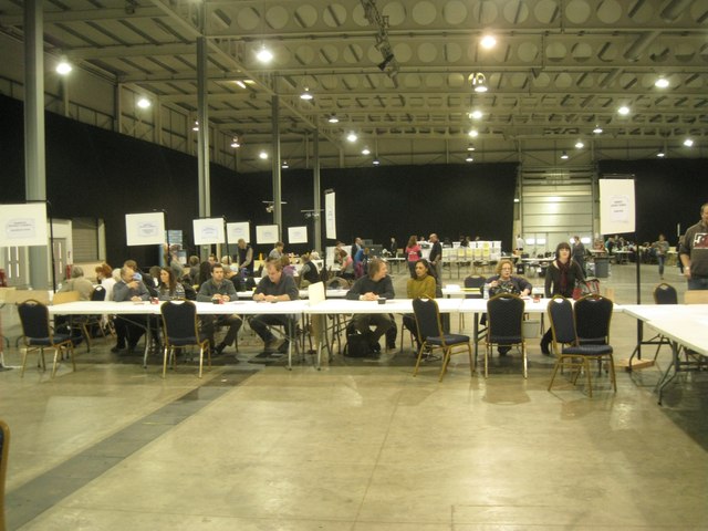 Ready to count the votes in the local elections, Stoneleigh Park, Saturday 9 May 2015