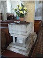 TQ0213 : Amberley - St Michael - Font by Rob Farrow