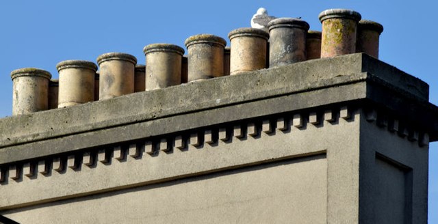 Gull and chimney pots, Belfast (August 2015)