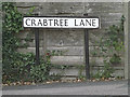 TL1413 : Crabtree Lane sign by Geographer