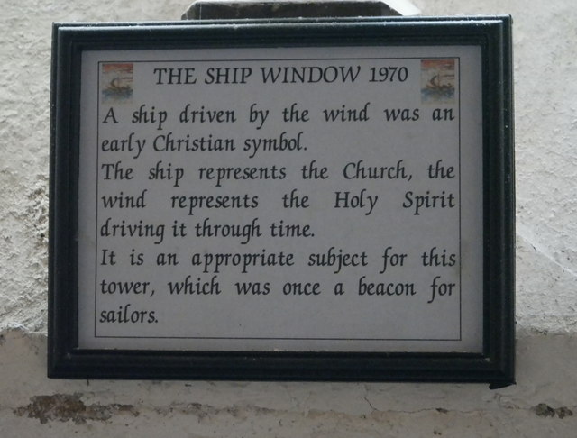 Church of Saint Mary, Berrow: West window legend