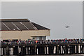 TM1714 : Chinook over the Pier, Clacton Air Show 2015, Essex by Christine Matthews