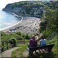 SY2389 : Taking in the view over the bay, Beer, Devon by Robin Drayton