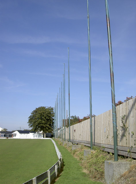 Flagpoles at the cricket ground