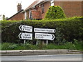 TM1659 : Roadsigns on the A1120 by Geographer