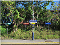 SJ8583 : Handforth station signs (1) by Stephen Craven