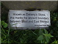 TM0314 : Plaque on Deramy's Stone by Geographer