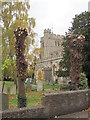 SP9211 : Pollarding the Churchyard Trees at Tring (5) Newly opened view of Church Tower by Chris Reynolds