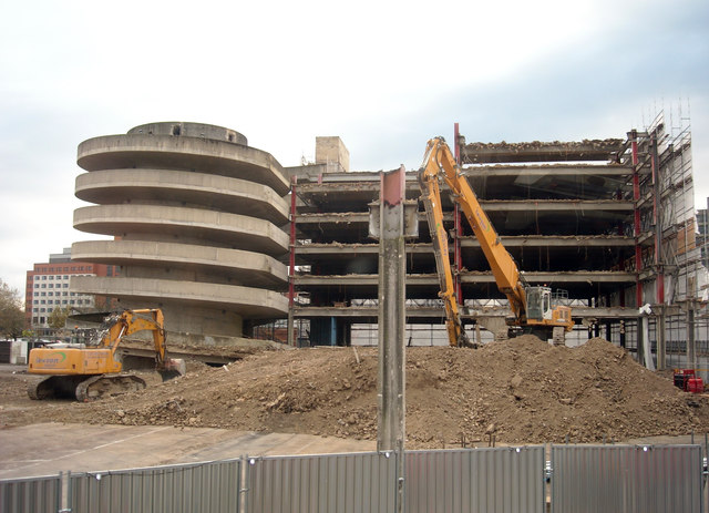 Carfax Street multi-storey car park in process of demolition