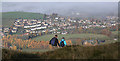 NT5432 : Walkers on Eildon Mid Hill by Walter Baxter