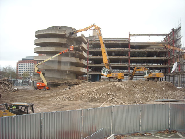 Carfax Street multi-storey car park in process of demolition