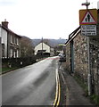 SO2117 : Warning sign - no footway for 250 yards, Hillside Road, Llangattock by Jaggery