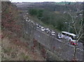 SE0921 : Queuing traffic on Calderdale Way, A629 by Humphrey Bolton