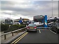 SJ6684 : Vehicles at Lymm Services by Gerald England