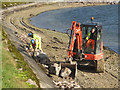 SP9113 : Repairing Startops Reservoir (14) Building the Breakwater by Chris Reynolds