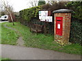 TL3856 : Swaynes Lane George VI Postbox & Comberton Village Notice Board by Geographer