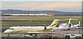 J3775 : Four aircraft, George Best Belfast City Airport (December 2015) by Albert Bridge