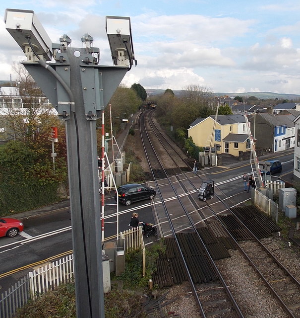 CCTV cameras observing Hendre Road level crossing, Pencoed