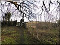 SJ7553 : Footpath onto Barthomley Road near Crewe by Jonathan Hutchins